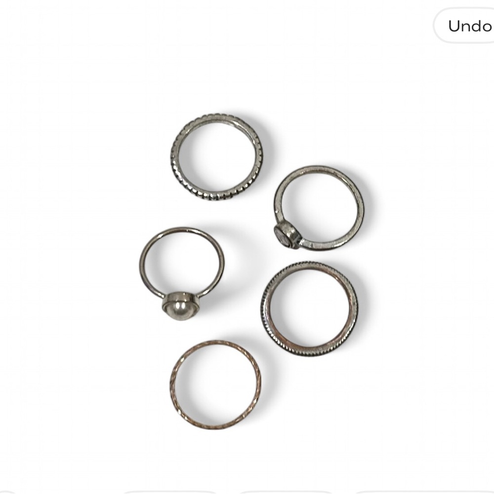 Set of Silver-Tone Rings